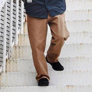 HUTCH Khaki Straight Leg Baggy Chino Pants